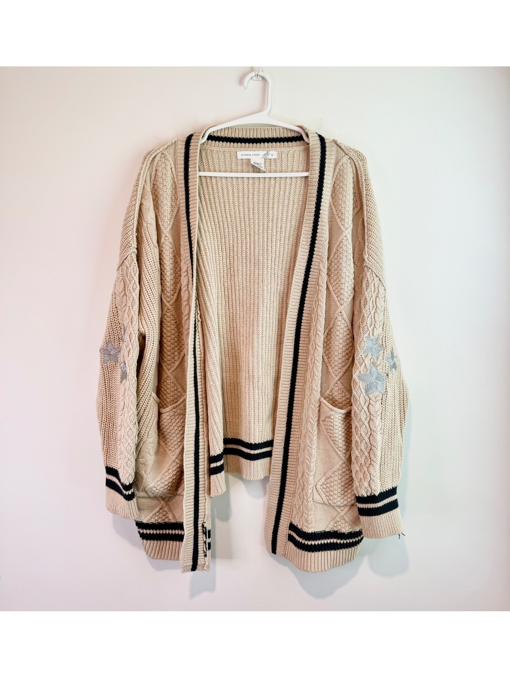 Altar'd State (S) Cable Knit Cardigan Oversized - Taylor Swift Folklore Inspired